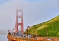 Golden Gate Bridge view at foggy morning Royalty Free Stock Photo