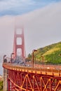 Golden Gate Bridge view at foggy morning Royalty Free Stock Photo