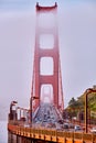 Golden Gate Bridge view at foggy morning