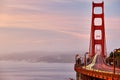 Golden Gate Bridge view at sunrise, San Francisco Royalty Free Stock Photo