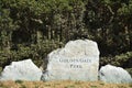 Golden Gate Park entrance rock sign in San Francisco, California