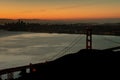 Golden Gate sunrise from Slacker Hill Royalty Free Stock Photo