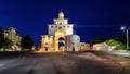 The Golden Gate in Vladimir at night. Royalty Free Stock Photo