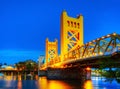 Golden Gates drawbridge in Sacramento Royalty Free Stock Photo