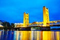 Golden Gates drawbridge in Sacramento Royalty Free Stock Photo