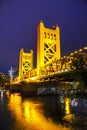 Golden Gates drawbridge in Sacramento Royalty Free Stock Photo
