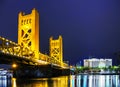 Golden Gates drawbridge in Sacramento Royalty Free Stock Photo