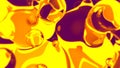 golden gauzy fluid meta spheres floating on purple backdrop - abstract 3D illustration