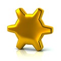 Golden gear settings icon 3d illustration Royalty Free Stock Photo