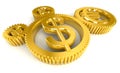 Golden gears Royalty Free Stock Photo