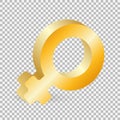 Golden gender symbol