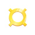 Golden generic currency icon symbol on white background. Finance investment concept. Exchange Money banking illustration
