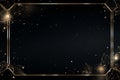 golden geometric frame on a black background Royalty Free Stock Photo