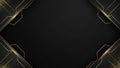 Golden geometric frame on black background Royalty Free Stock Photo