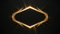 Golden geometric frame on black background Royalty Free Stock Photo