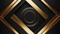 Golden geometric frame with black background Royalty Free Stock Photo