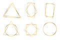 Geometrical polyhedron. Gold frame Royalty Free Stock Photo