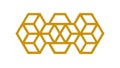 Golden Geometric Hexagonal 3D Pattern Abstract Luxury Vector Generative AI Royalty Free Stock Photo