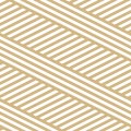 Golden geometric line seamless pattern. Simple gold vector texture with stripes Royalty Free Stock Photo