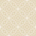 Golden geometric lines seamless pattern. Simple vector linear ornament Royalty Free Stock Photo