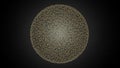 Golden geometric network sphere on a dark gradient background Royalty Free Stock Photo