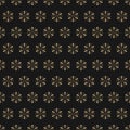 Golden geometric snowflakes seamless pattern. Vector Christmas background Royalty Free Stock Photo