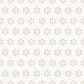 Golden geometric snowflakes seamless pattern. Vector Christmas background Royalty Free Stock Photo