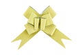 Golden gift bow. Ribbon. Royalty Free Stock Photo