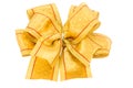 Golden gift bow. Ribbon. Royalty Free Stock Photo