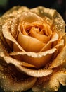 golden gift rose close up. Selective focus.