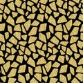 Golden giraffe skin, animalistic seamless pattern black gold shimmer shiny wild background for design