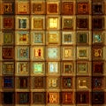 Golden glass abstract mosaic