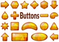 Golden Glass Buttons Set Royalty Free Stock Photo