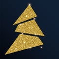 Golden glitter amazing christmas tree.