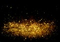 Golden glitter bokeh lighting texture Blurred abstract background for birthday, anniversary, wedding, new year eve or Christmas Royalty Free Stock Photo