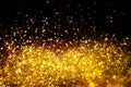 Golden glitter bokeh lighting texture Blurred abstract background for birthday, anniversary, wedding, new year eve or Christmas Royalty Free Stock Photo