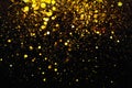 Golden glitter bokeh lighting texture Blurred abstract background for birthday, anniversary, wedding, new year eve or Christmas Royalty Free Stock Photo