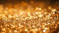 Golden glitter christmas abstract background with bokeh defocused lights Generative AI Royalty Free Stock Photo