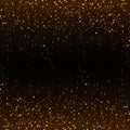 Golden glitter confetti falling on black vector background Royalty Free Stock Photo