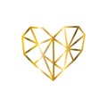 Golden glitter isolated hearts. White background Valentine\'s Day