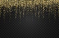 Golden glitter light up vector background with falling glitter dust. Abstract background texture gold glitters.Luxury Royalty Free Stock Photo