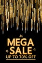 Golden glitter line drop mega sale vertical