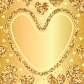 Golden glitter love seamless pattern template Royalty Free Stock Photo