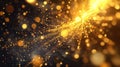 Golden glitter particles exploding abstract light effect Royalty Free Stock Photo