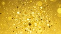 Golden glitter particles exploding in a dynamic abstract display of light and sparkle Royalty Free Stock Photo