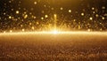 Golden glitter particles exploding upwards with bright light Royalty Free Stock Photo