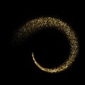 Golden glitter particles sparkling circle twirl Royalty Free Stock Photo