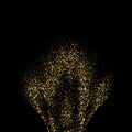 Golden glitter particles sparkling splash burst Royalty Free Stock Photo