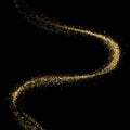 Golden glitter particles sparkling wave twist Royalty Free Stock Photo