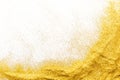 Golden glitter sand texture, abstract background. Royalty Free Stock Photo